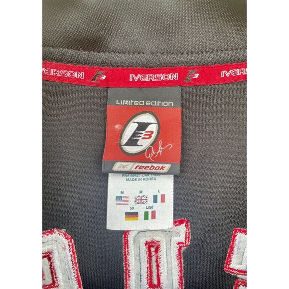 Rare Allen Iverson Reebok Sewn I3 Basketball Limited Edition LE Jersey Black L - Picture 4 of 5